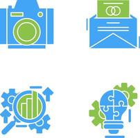 Photo Camera and Invitation Card Icon vector