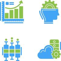 Growth Chart and Machine Learning Icon vector