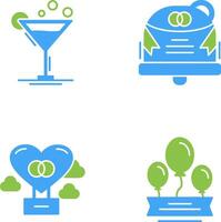 Coktail and Wedding Icon vector