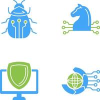 Bug and Trojan Icon vector