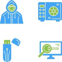 Safe Box and Hacker Icon vector