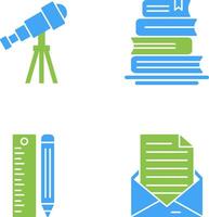 Telescope and BooksSnack and Money Icon vector