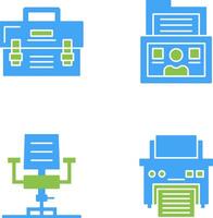 Briefcase and Folder Icon vector