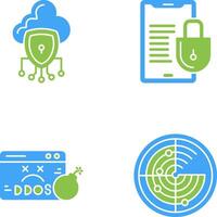 Data Protection and Smart Phone Icon vector