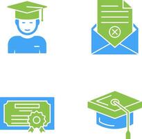 Graduate Student and Rejection Of A Letter Icon vector