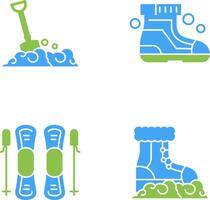 Shovel and Ski Boots Icon vector