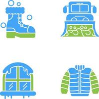 raquetas de nieve y camión icono vector