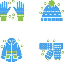 invierno guantes y invierno sombrero icono vector