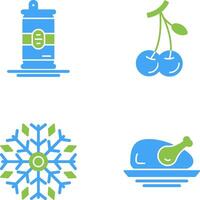 Beer Can and Cherries Icon vector