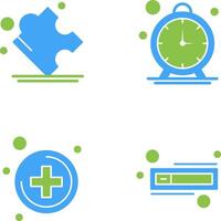 Puzzle and Stop Watch Icon vector
