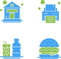 House and Printer Icon vector