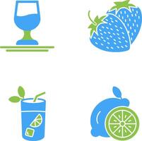 Wine and Strawberry Icon vector