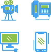 Movie camera and Telephone Icon vector