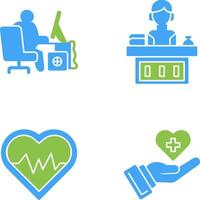 Computer Worker and Office Reception Icon vector