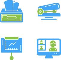 Tissue Box and Stapler Icon vector