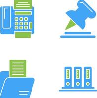 Fax Machine and Pin Icon vector