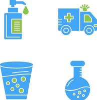 Hand Soap and Ambulance Icon vector