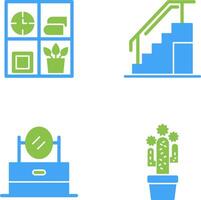 Bookshelf and Stairs Icon vector