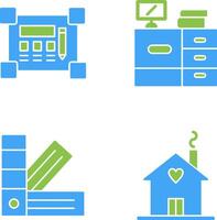 Blueprint and Desk Icon vector