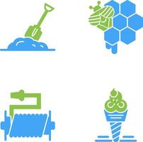 Digging and Honeycomb Icon vector