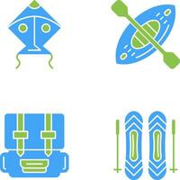 Kite and Kayak Icon vector