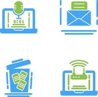 Voice Recorder and Email Icon vector