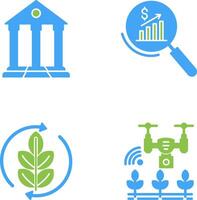 Parthenon and Statistics Icon vector