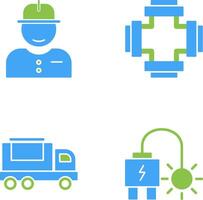 Worker and Plumbing Icon vector