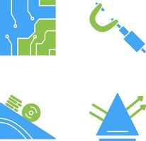 Electrical circuit and Micrometer Icon vector