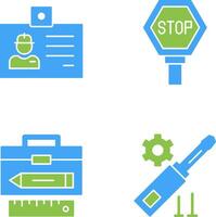 Identity Card and Stop Sign Icon vector