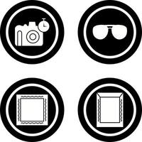 glasses and timer on camera Icon vector