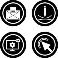 email documents and draw curve Icon vector
