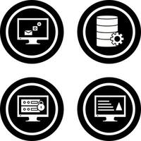 digital marketing and database management Icon vector