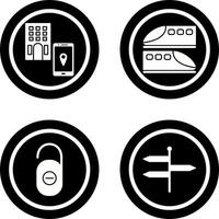 find hotel and train Icon vector