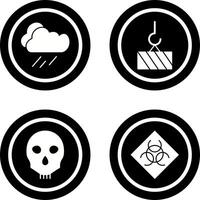 rain and heavy machinery Icon vector