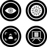 eye and optical diaphram Icon vector