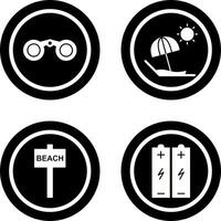 Binoculars and beach Icon vector