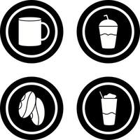 café jarra y frapé icono vector