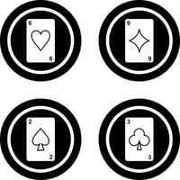 heart cards and diamonds card Icon vector