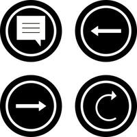 single chat bubble and left arrow Icon vector