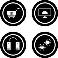 global shopping and cloud sysytem Icon vector