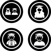 Graduates and Female Graduate Icon vector