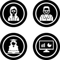 Female Professor and Male Professor Icon vector