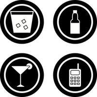 double shot and craft beer Icon vector