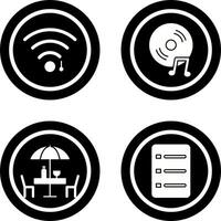 Wifi firmar y música discos compactos icono vector