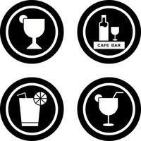 bebidas café y Jerez icono vector