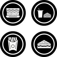 cream cake and lunch bistro Icon vector
