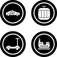 Police Car and Cable Car Icon vector