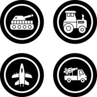 Tank and Tractor Icon vector