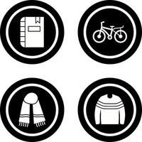 diario y bicicleta icono vector